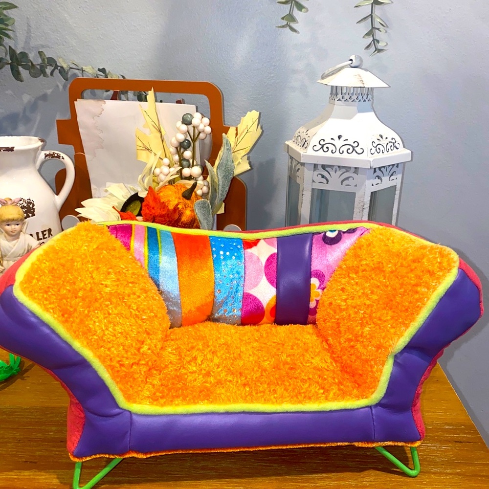 Groovy Girl Doll  House Furniture Chaise Lounger Whimsical 12'' Long  Colorful